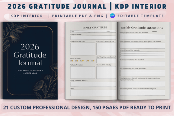 2026 Gratitude Journal KDP Interior