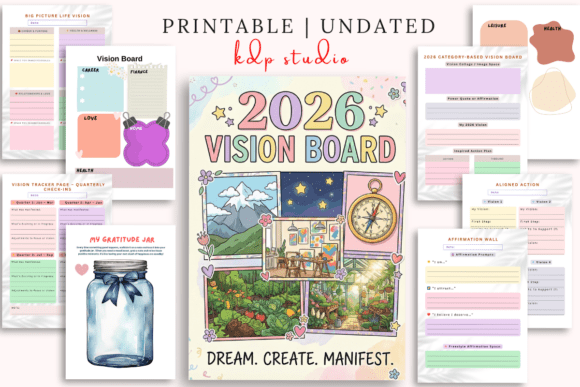 2026 Vision Board Planner Journal