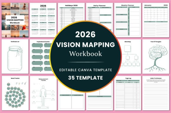 2026 Vision Mapping Workbook Canva Kdp: A Strategic Planning Tool for Intentional Year-Ahead Design