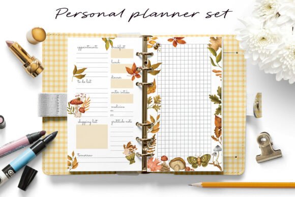 Cozy Fall Leaves Daily Weekly Planner